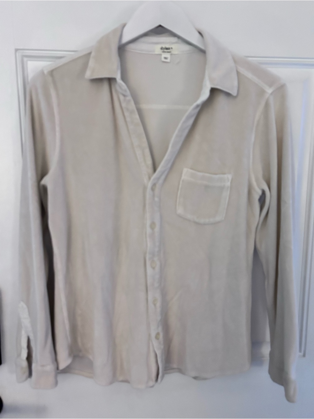 dylan Cream Button-Front Short Sleeve Tee